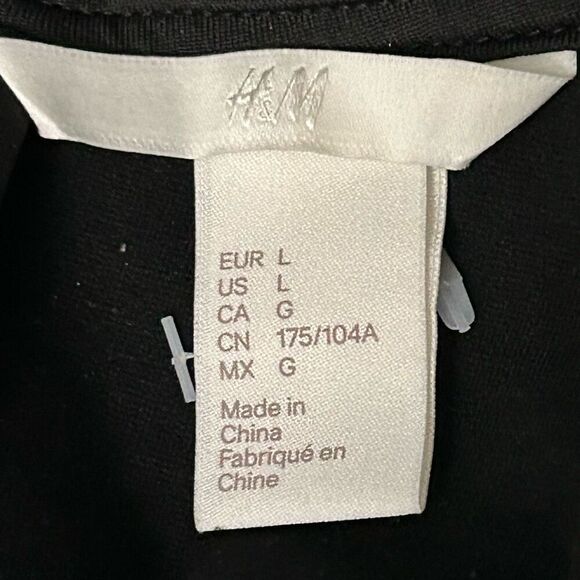 NWOT H&M Crop Top Women's Large Black Halter Ribbon Embroidered Crochet Overlay - Picture 11 of 12